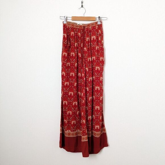 Spell & The Gypsy Collective red Bohemian floral wide leg Jewel Palazzo Pants - Picture 2 of 7